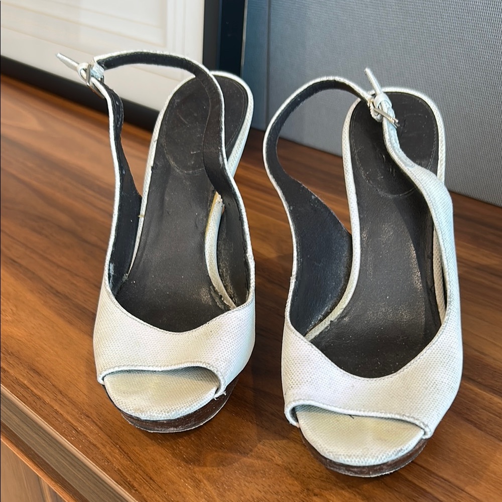Elegant White Peep-Toe Women's Shoes